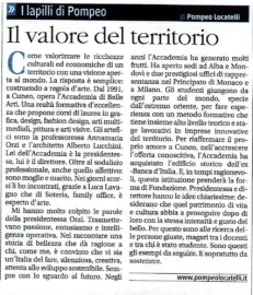 Rassegna stampa - I lapilli di Pompeo Locatelli - Tratto da Il Giornale del 26 febbraio 2020